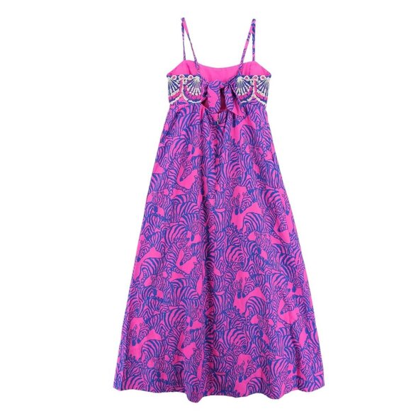 NWT LILLY PULITZER Bernadetta Maxi Dress Passion Fruit Pink Wild Nights - Picture 4 of 12